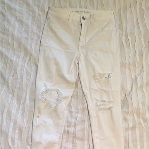 White skinny ripped jeans